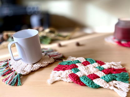 Cheery Mug Rug Crochet Pattern - Instant Download PDF