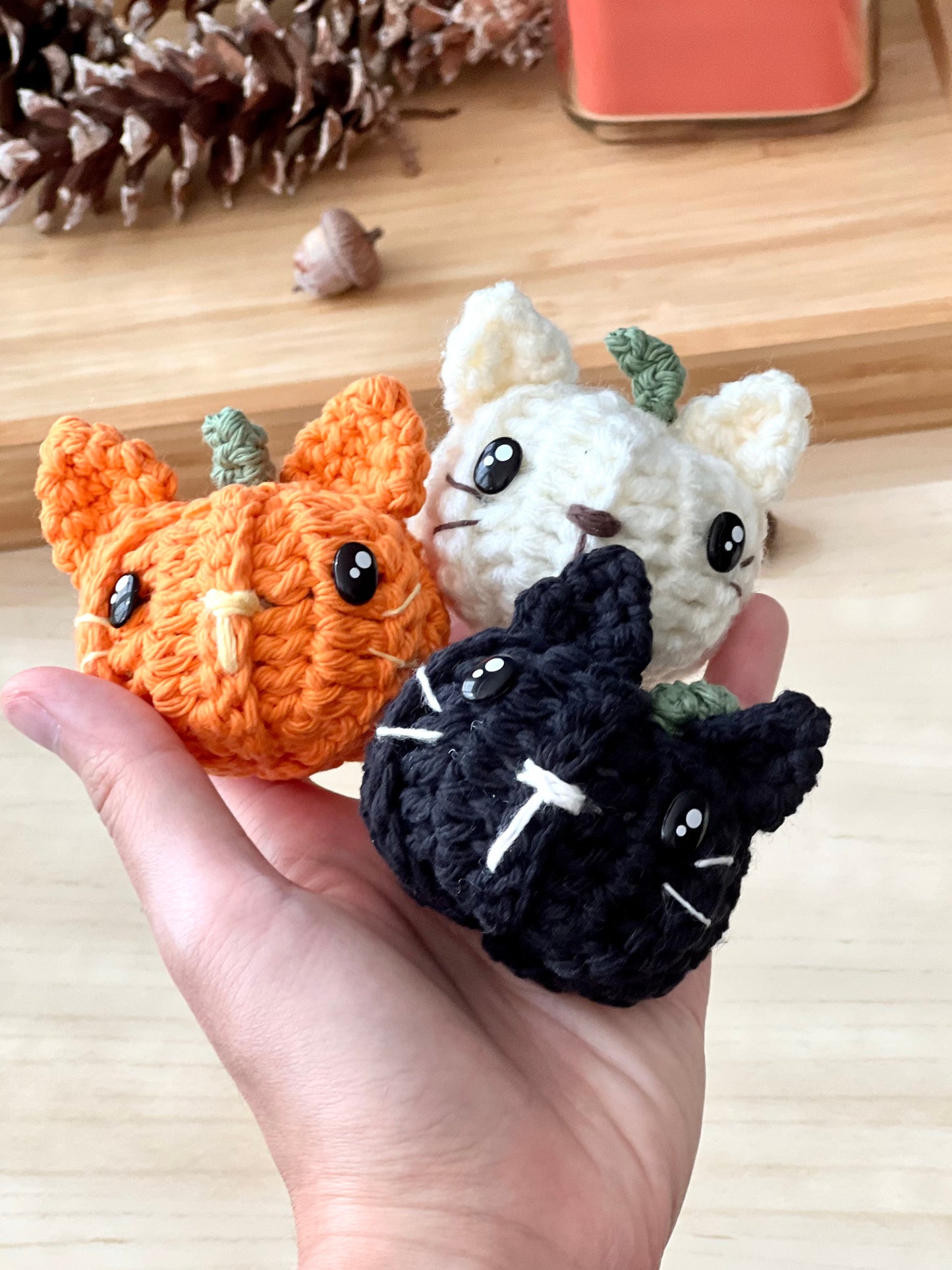 Pumpkin Cat in 2 sizes Crochet Pattern - Instant Download PDF