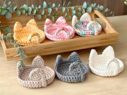 Hand-crocheted Cat Trinket Dish