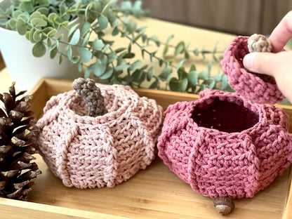 Pumpkin Basket Crochet Pattern - Instant Download PDF