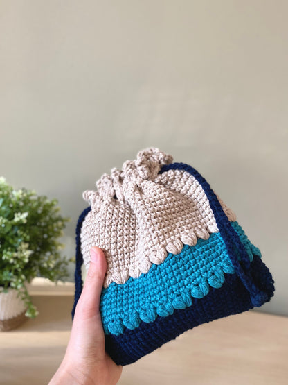 Minimalist Drawstring Pouch Crochet Pattern - Instant Download PDF