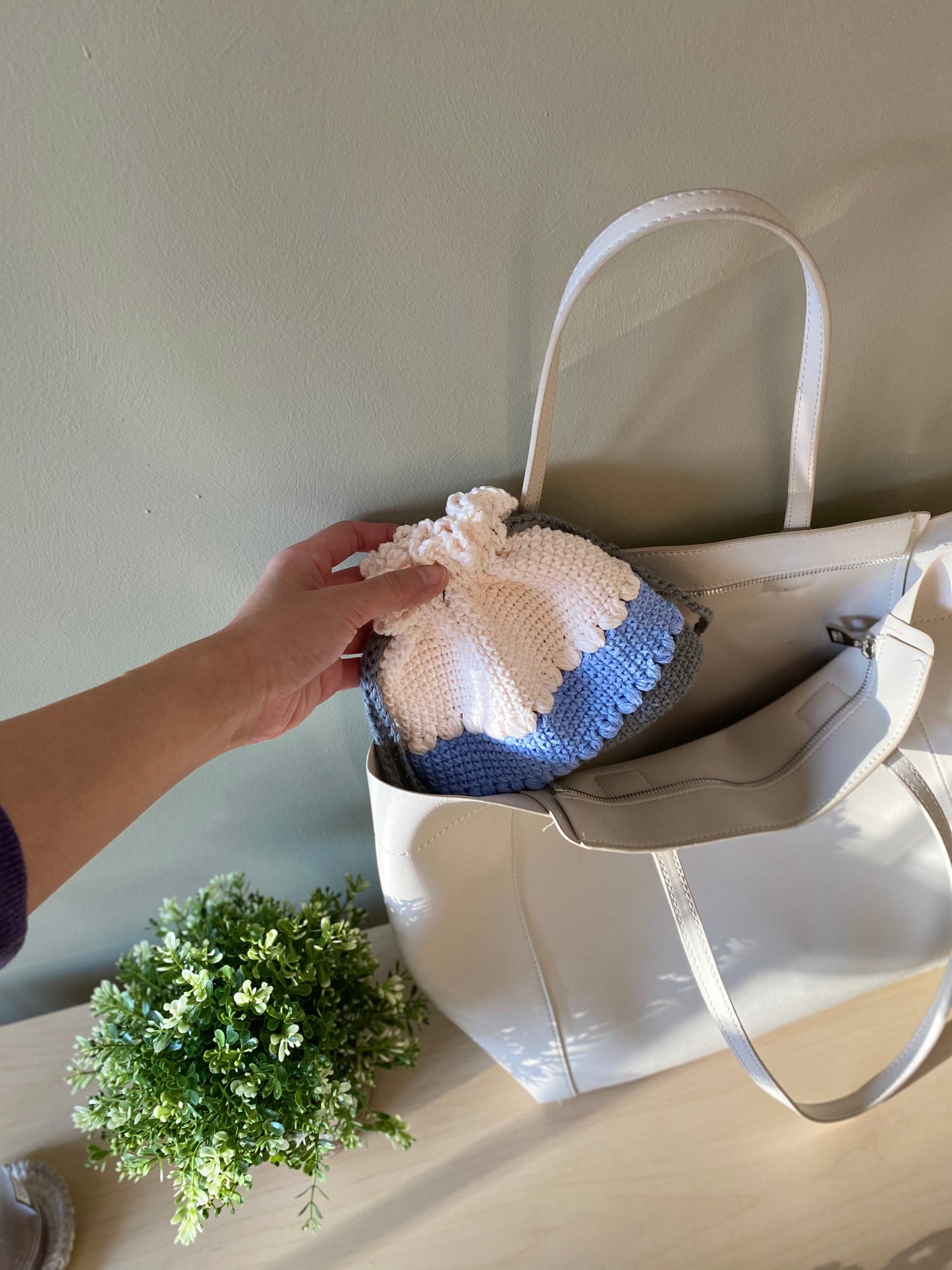 Minimalist Drawstring Pouch Crochet Pattern - Instant Download PDF