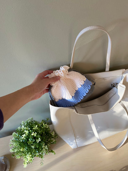 Minimalist Drawstring Pouch Crochet Pattern - Instant Download PDF