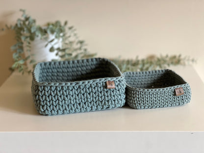 Matta Square Basket in 2 sizes (6" &  8") Crochet Pattern - Instant Download PDF + VIDEO