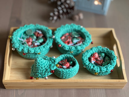 Stacking Christmas Tree Basket Crochet Pattern - Instant Download PDF