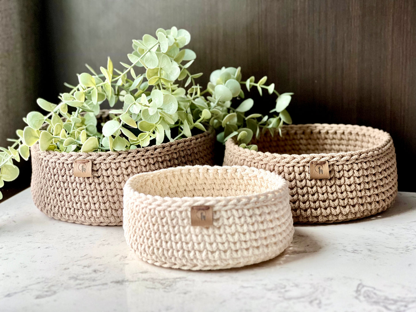 Round Crochet Nesting Basket (3 sizes)