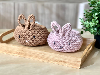 Hand-crocheted Easter Bunny Basket, 100% Cotton