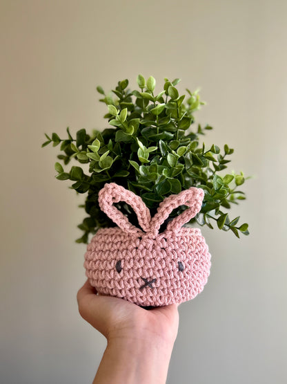 Hand-crocheted Easter Bunny Basket, 100% Cotton