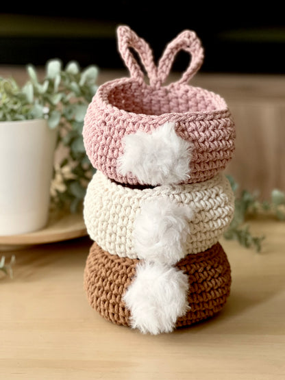 Bunny Basket Crochet Pattern - Instant Download PDF