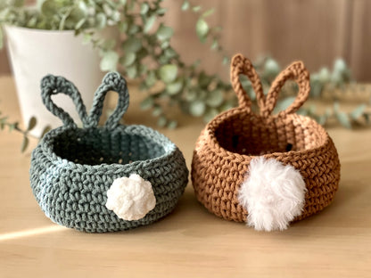 Bunny Basket Crochet Pattern - Instant Download PDF