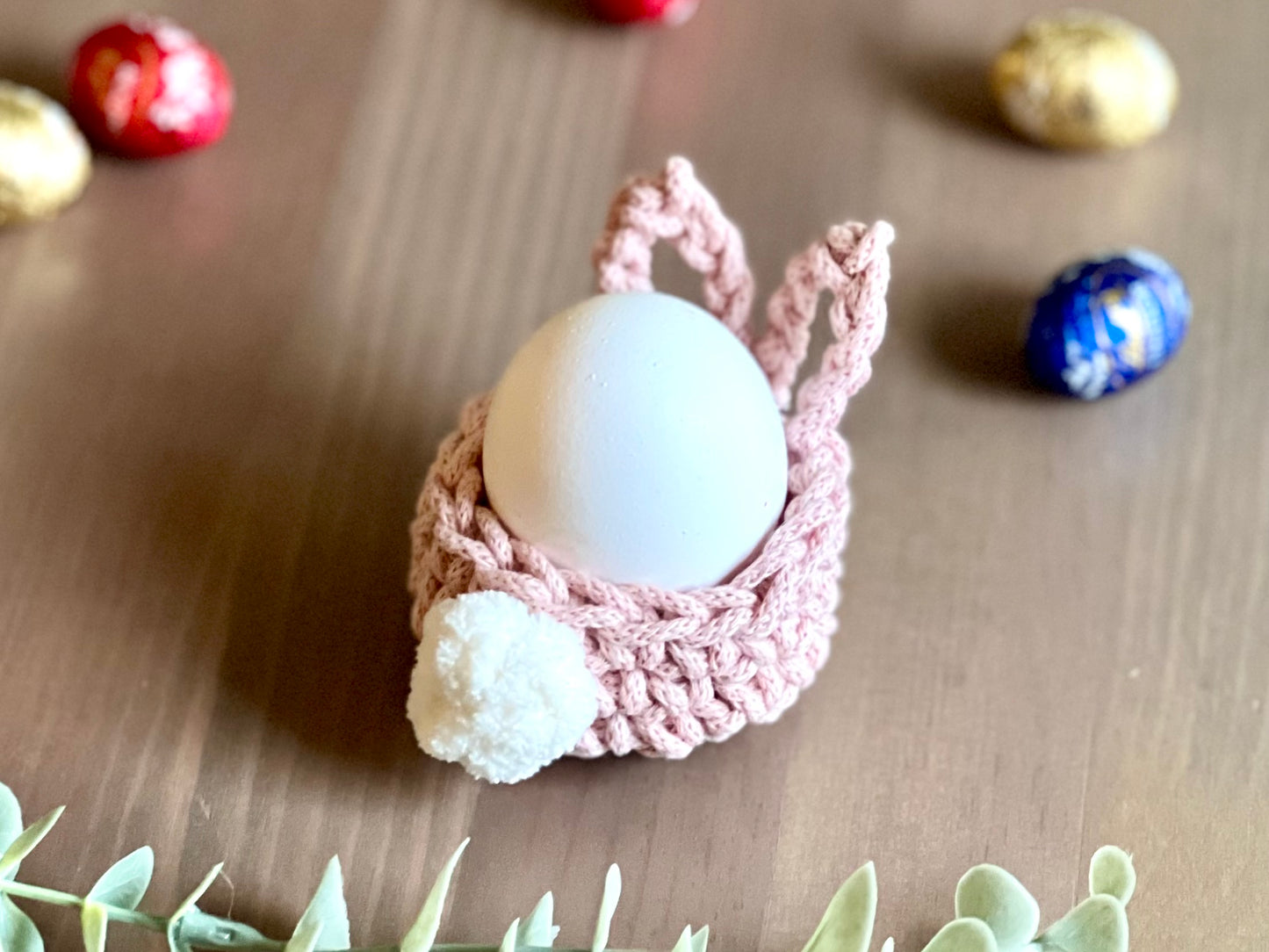 Bunny Easter Egg Holder- Set of 3, Hand-crocheted