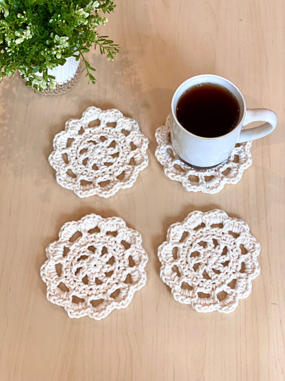 Hana Coaster and Holder Crochet Pattern - Instant Download PDF