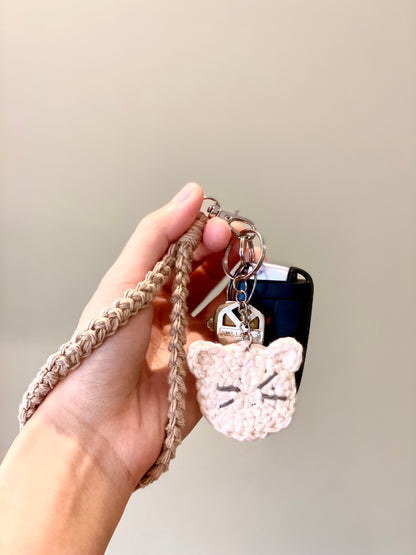 Cat Keychain Wristlet Crochet Pattern - Instant Download PDF