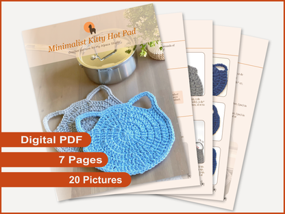 Cat Potholder & Dish Scrubby Crochet Pattern - Instant Download PDF