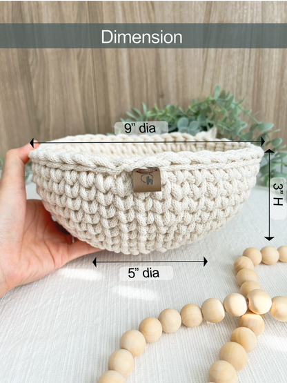 Catchall Basket in 2 sizes (6" & 9") Crochet Pattern - Instant Download PDF