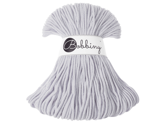 Bobbiny 3mm Braided Cotton Cord (100m/ 108yds) -- LIGHT GREY -- Macrame & Crochet