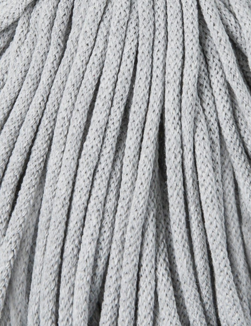 Bobbiny 5mm Braided Cotton Cord (100m/ 108yds) -- LIGHT GREY -- Macrame & Crochet