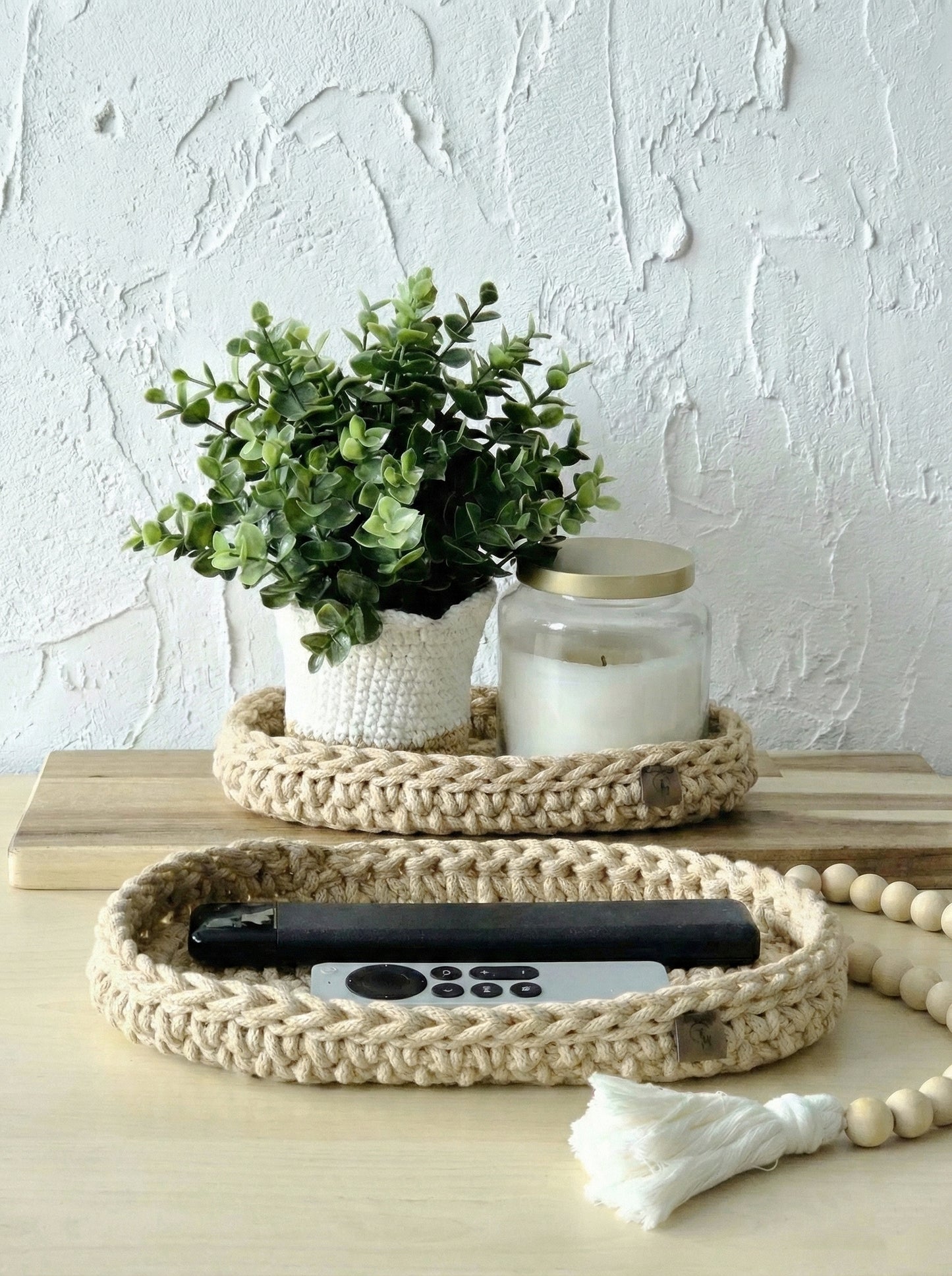 Oval Tray in 2 sizes Crochet Pattern - Instant Download PDF