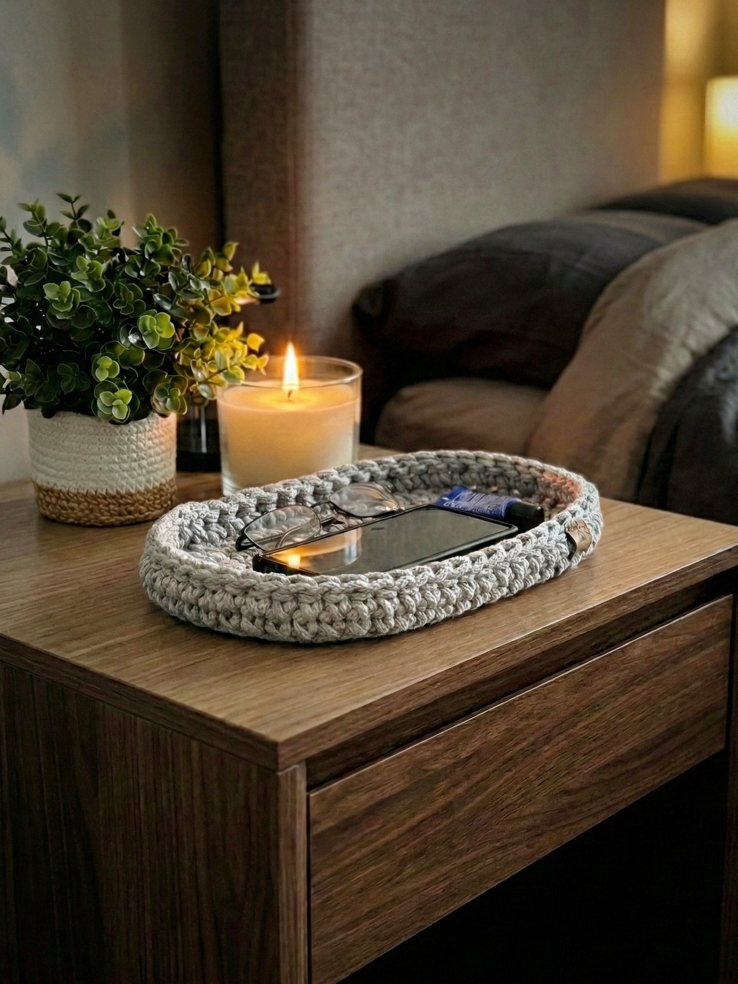 Oval Tray in 2 sizes Crochet Pattern - Instant Download PDF
