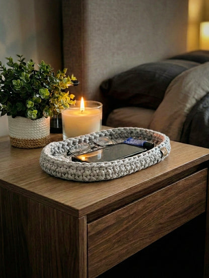 Oval Tray in 2 sizes Crochet Pattern - Instant Download PDF