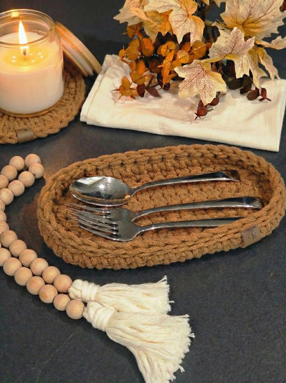 Oval Tray in 2 sizes Crochet Pattern - Instant Download PDF