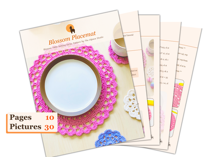 Blossom Placemat Crochet Pattern - Instant Download PDF