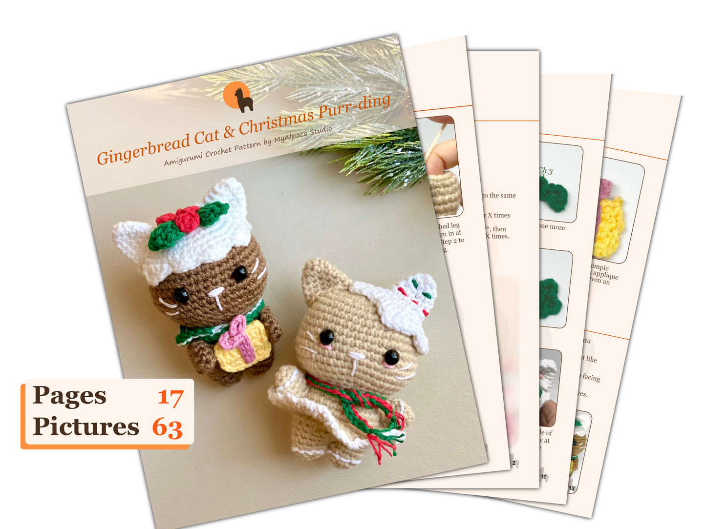 Christmas Cat Plushie Crochet Pattern - Instant Download PDF