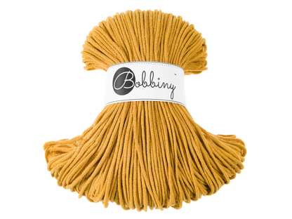 Bobbiny 3mm Braided Cotton Cord (100m/ 108yds) -- MUSTARD -- Macrame & Crochet