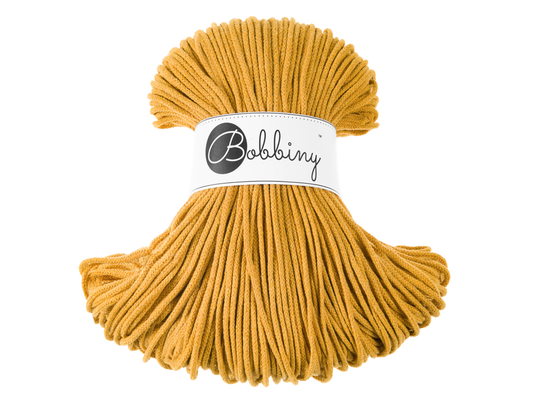 Bobbiny 3mm Braided Cotton Cord (100m/ 108yds) -- MUSTARD -- Macrame & Crochet