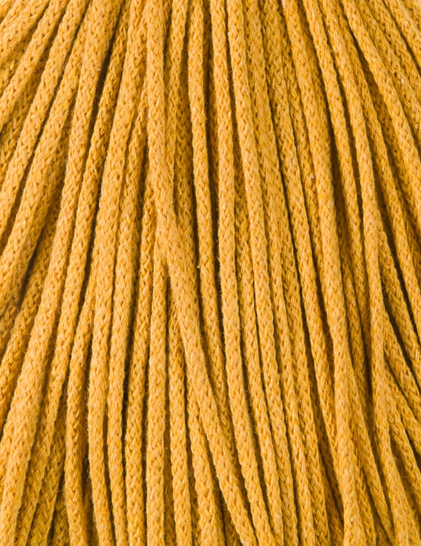 Bobbiny 3mm Braided Cotton Cord (100m/ 108yds) -- MUSTARD -- Macrame & Crochet