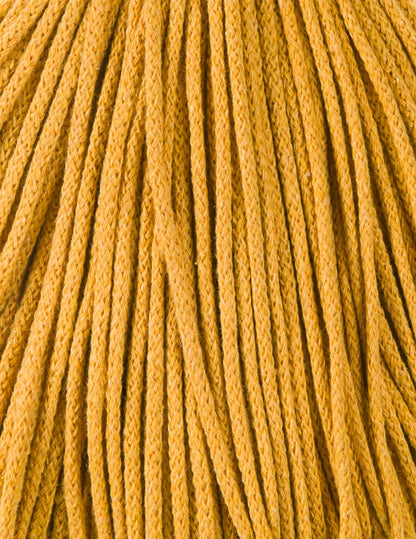 Bobbiny 3mm Braided Cotton Cord (100m/ 108yds) -- MUSTARD -- Macrame & Crochet