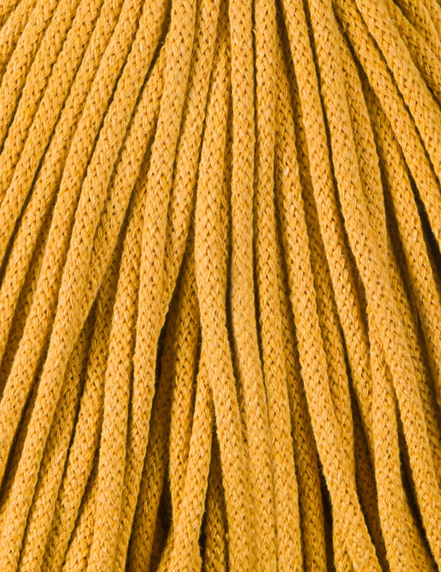 Bobbiny 5mm Braided Cotton Cord (100m/ 108yds) -- MUSTARD -- Macrame & Crochet