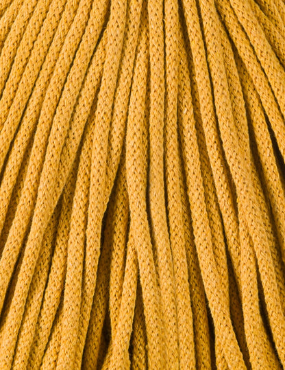 Bobbiny 5mm Braided Cotton Cord (100m/ 108yds) -- MUSTARD -- Macrame & Crochet