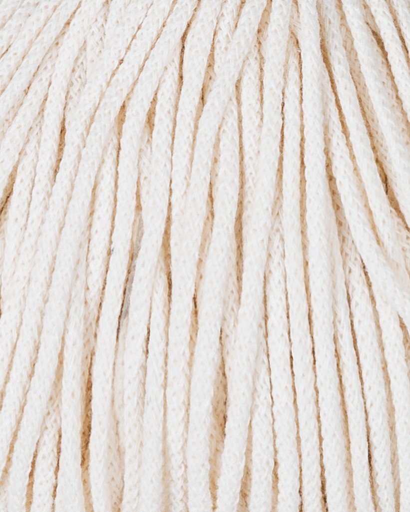 Bobbiny 3mm Braided Cotton Cord (100m/ 108yds) -- NATURAL -- Macrame & Crochet