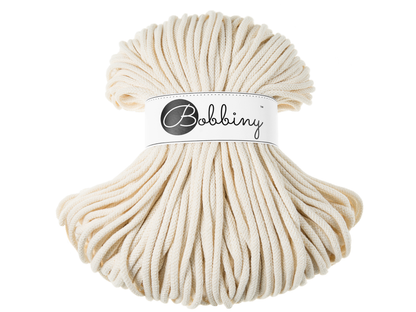 Bobbiny 5mm Braided Cotton Cord (100m/ 108yds) -- NATURAL -- Macrame & Crochet