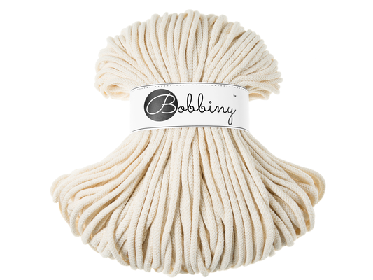 Bobbiny 5mm Braided Cotton Cord (100m/ 108yds) -- NATURAL -- Macrame & Crochet