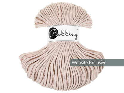 Bobbiny 3mm Braided Cotton Cord (100m/ 108yds) -- NUDE -- Macrame & Crochet