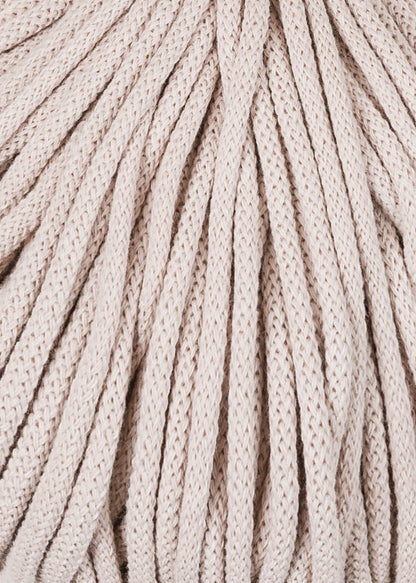 Bobbiny 5mm Braided Cotton Cord (100m/ 108yds) -- NUDE -- Macrame & Crochet