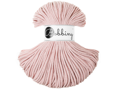 Bobbiny 3mm Braided Cotton Cord (100m/ 108yds) -- PASTEL PINK -- Macrame & Crochet