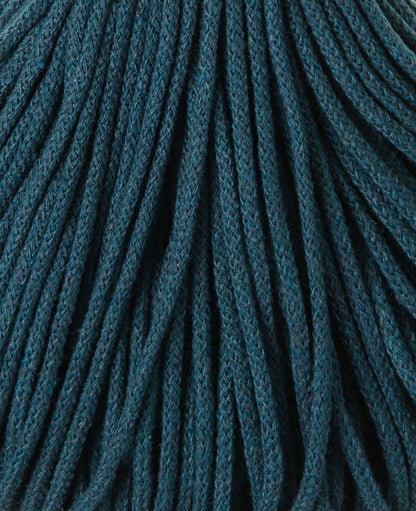 Bobbiny 3mm Braided Cotton Cord (100m/ 108yds) -- PEACOCK BLUE -- Macrame & Crochet