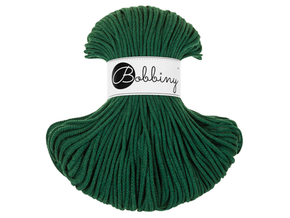 Bobbiny 3mm Braided Cotton Cord (100m/ 108yds) -- PINE GREEN -- Macrame & Crochet