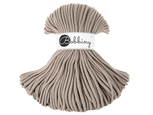 Bobbiny 5mm Braided Cotton Cord (100m/ 108yds) -- SAND -- Macrame & Crochet