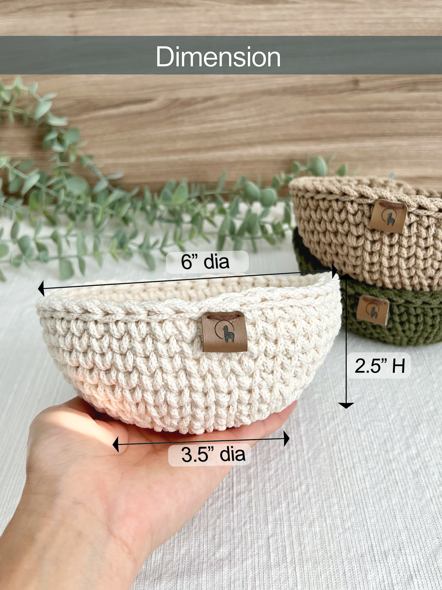 Catchall Basket in 2 sizes (6" & 9") Crochet Pattern - Instant Download PDF