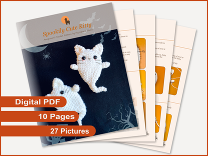 Ghost Cat Pocket Doll Crochet Pattern - Instant Download PDF