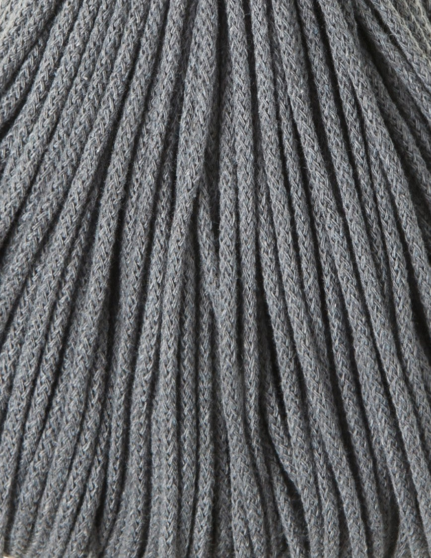 Bobbiny 3mm Braided Cotton Cord (100m/ 108yds) -- STEEL -- Macrame & Crochet
