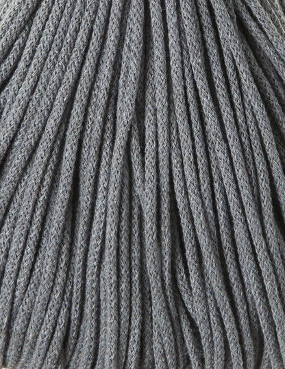 Bobbiny 3mm Braided Cotton Cord (100m/ 108yds) -- STEEL -- Macrame & Crochet