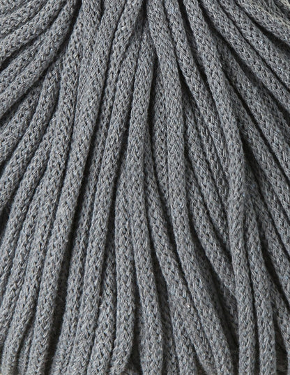 Bobbiny 5mm Braided Cotton Cord (100m/ 108yds) -- STEEL -- Macrame & Crochet