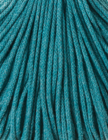 Bobbiny 3mm Braided Cotton Cord (100m/ 108yds) -- TEAL -- Macrame & Crochet