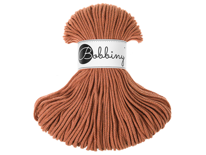 Bobbiny 3mm Braided Cotton Cord (100m/ 108yds) -- TERRA COTTA -- Macrame & Crochet