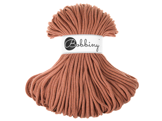 Bobbiny 5mm Braided Cotton Cord (100m/ 108yds) -- TERRA COTTA -- Macrame & Crochet
